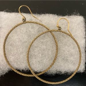 2" Gold Dangle Hoop Earrings by Silvana K